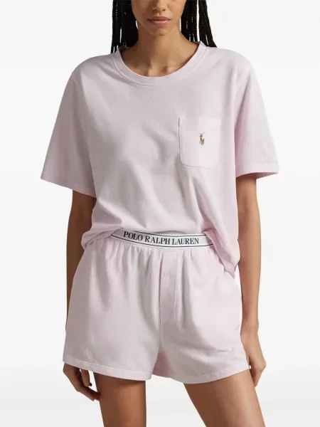 Тесни велурени бикини Polo Ralph Lauren с автограф синьо