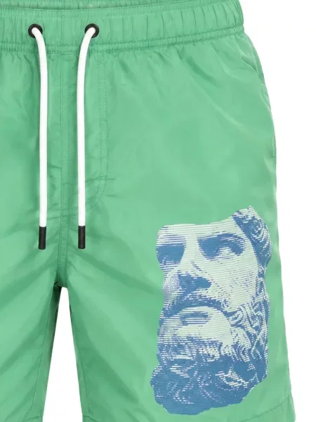 Slip de baie Bikkembergs cu imagine verde