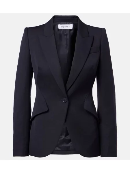 Sacou Mcqueen de lână negru