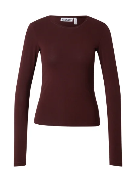 WEEKDAY Tricou burgundy roșu