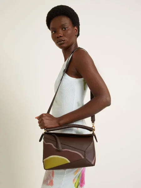 Loewe Torebka Puzzle Edge Small braun żółta