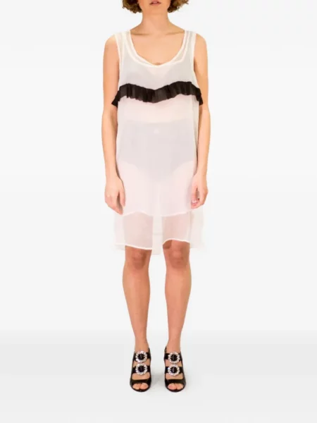 Rochie mini La Rose cu volane de costum roz