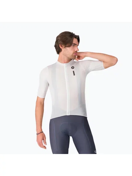 Футболка велосипедна Castelli Drittone Logo white/black біла