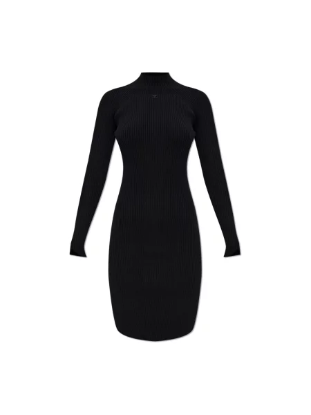 Sukienka Courreges prążkowana czarna