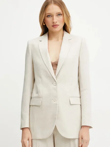 MICHAEL Michael Kors sacou de in un singur rand de uni bej