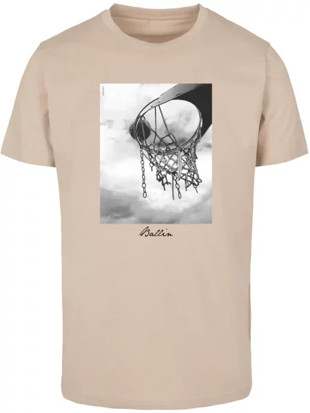 Mister Tee Tricou Ballin bej / gri negru