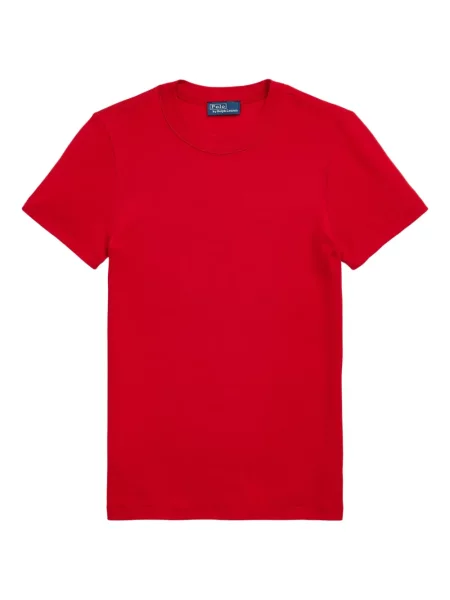 Długa koszulka Polo Ralph Lauren z okrągłym dekoltem zamszowa zielona