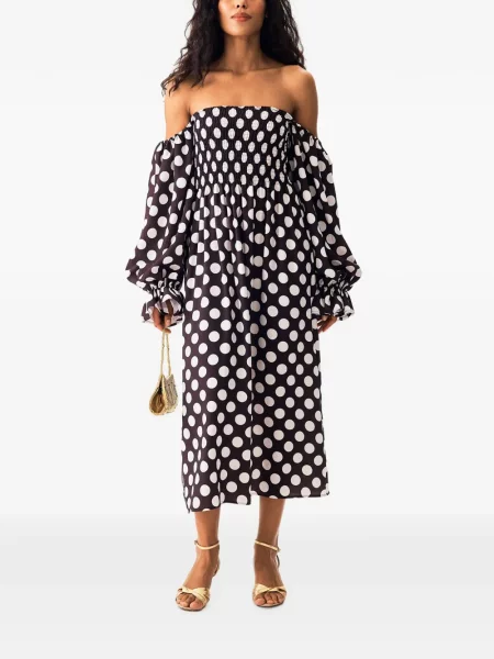 Rochie midi Sleeper cu buline negru