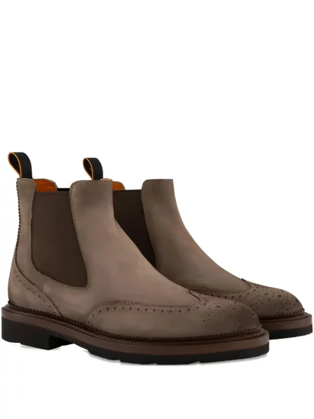 Botine chelsea Santoni din piele maro