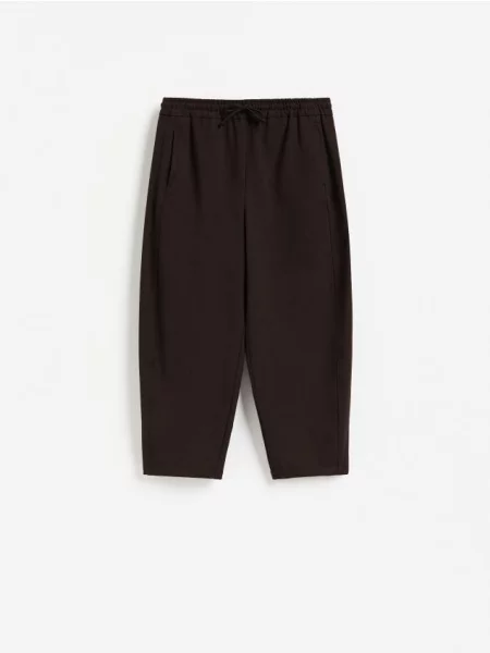 Reserved Pantaloni barrel leg maro-închis maro