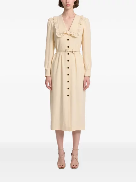 Rochie midi Alessandra Rich cu volane alb