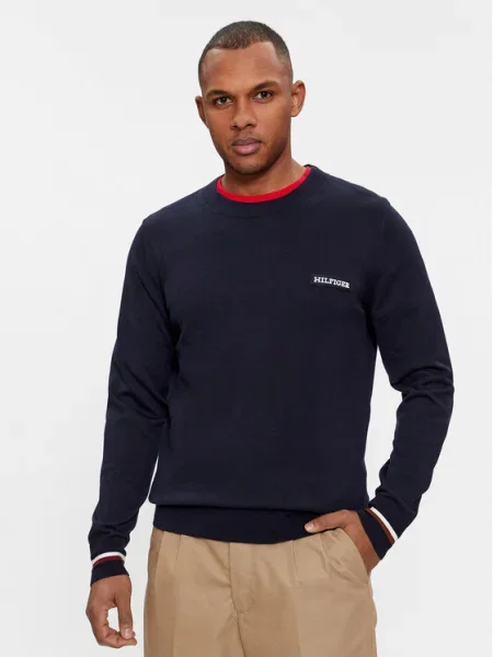 Pulover Tommy Hilfiger cu dungi albastru