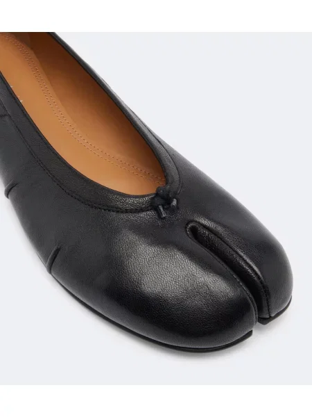 Balerini Maison Margiela din piele negru