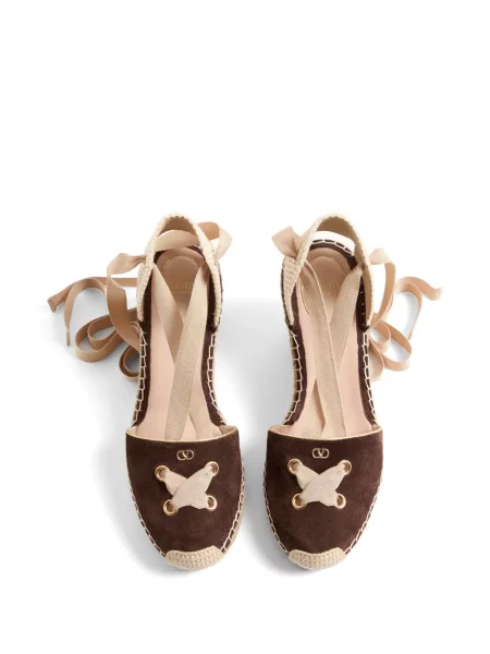 Espadrile Valentino Garavani din piele maro