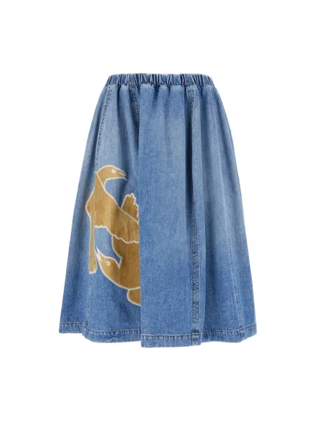 Spódnica jeansowa Marni do kolan niebieska