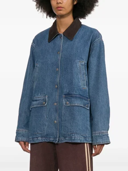 Manšestrová s límcem džínová bunda Rag & Bone modrá