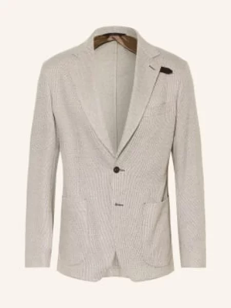 Brioni Sako Z Džersejové Tkaniny Regular Fit krémová / černošedá