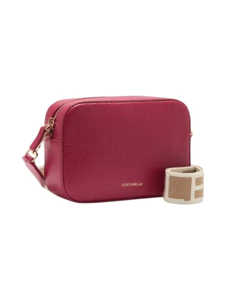 Mała torebka skórzana Coccinelle skórzana klasyczna czerwona