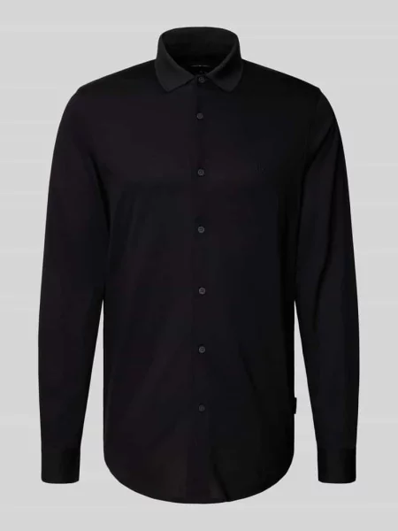 Koszula casualowa o kroju regular fit z kołnierzykiem typu cutaway Armani Exchange czarna