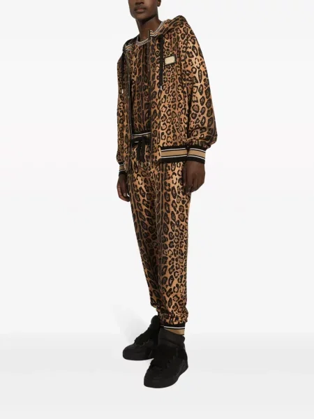 Raštuotas marškinėliai Dolce & Gabbana leopardinis ruda