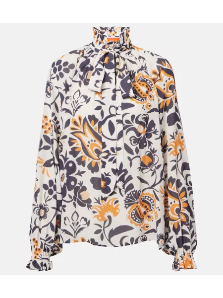 Bluză La Doublej din jacard bordo