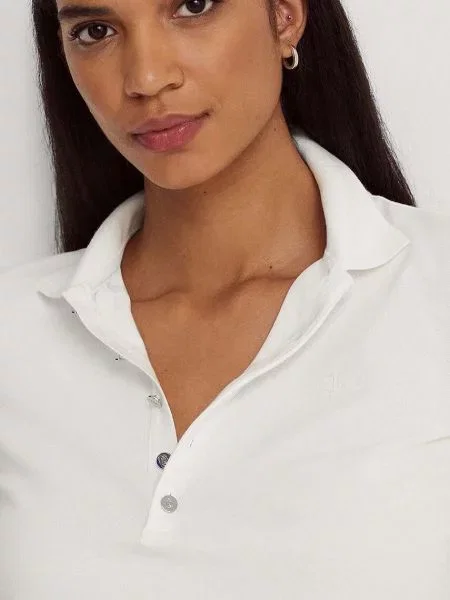 Tričko Lauren Ralph Lauren dámský s límečkem bílá