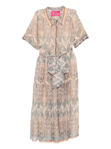 Миди рокля Miau By Clara Rotescu с принт с пейсли десен до коляното