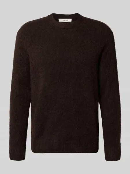 Sweter o kroju relaxed fit z dzianiny z dodatkiem wełny model ‘RAI BRUSHED’ Selected Homme