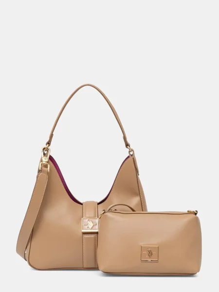 U.S. Polo Assn. torebka crossbody z imitacji skóry MARGARET beżowa