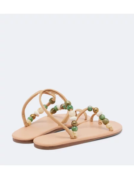 Sandale Ancient Greek Sandals cu mărgele bej