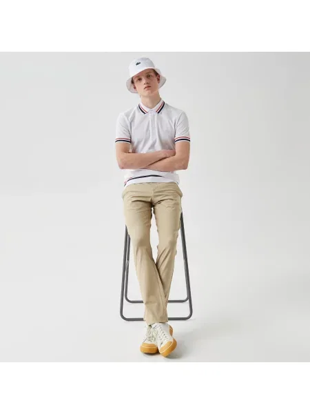 Lacoste Koszulka Polo W Paski Slim Fit biała
