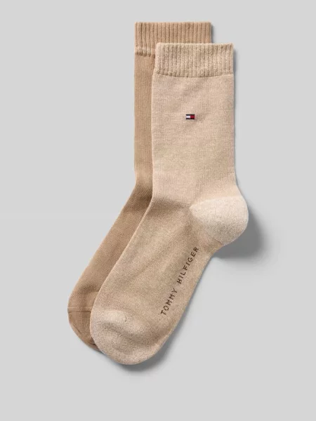 Skarpety z mieszanki bawełny w zestaw 2 szt. Tommy Hilfiger beżowe
