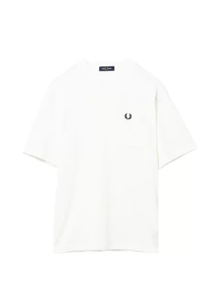 Tricou Fred Perry cu broderie alb