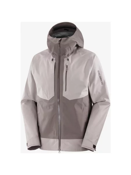 Kurtka z kapturem Salomon Outline 3L GORE-TEX szaro-różowa M szara