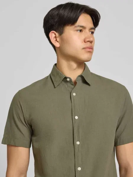 Koszula casualowa o kroju regular fit z mieszanki bawełny i lnu Jack & Jones