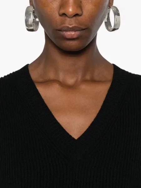 Pulover 6397 cu decolteu în V negru