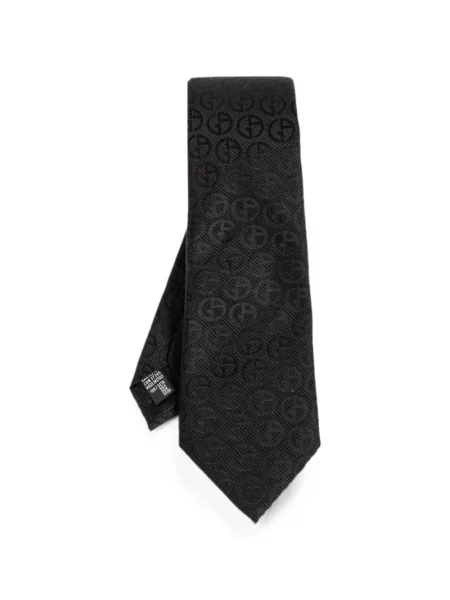 Cravată Giorgio Armani din jacard cu autograf negru