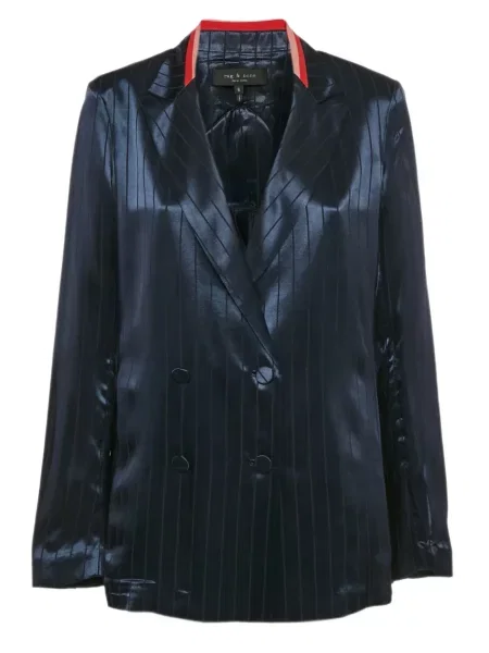 Сатенен блейзър Rag & Bone на райета синьо