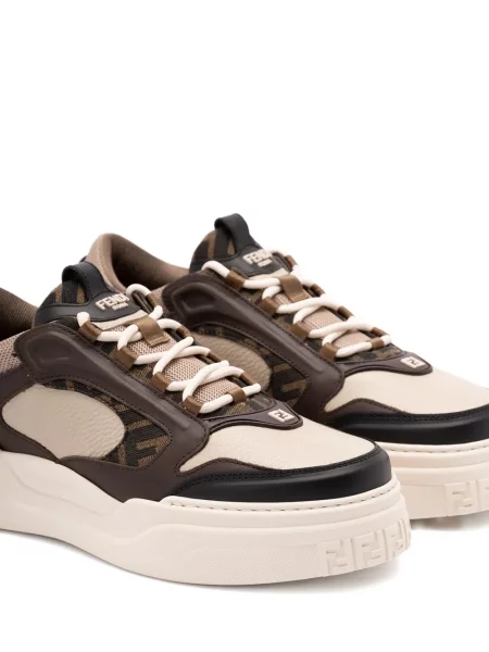 Sneakerși Fendi din piele maro