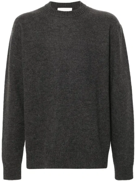 Pulover Jil Sander de lână cu decolteu rotund gri