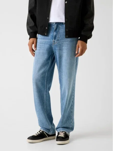 Guess Blugi Baggy Fit albastru