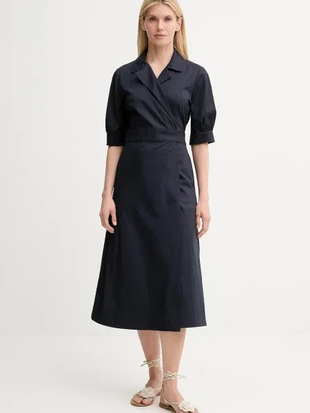 MUNTHE rochie BOBULA bleumarin midi evazați