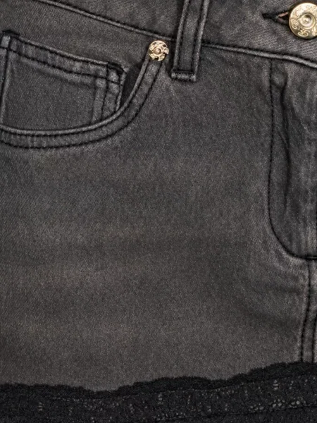 Fustă din denim Blumarine din dantelă negru