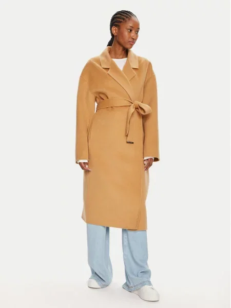 Calvin Klein Vuneni kaput Oversize bež
