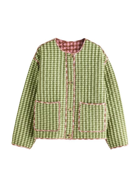 Next Geacă de primăvară-toamnă oliv / kiwi / portocaliu deschis / roz verde