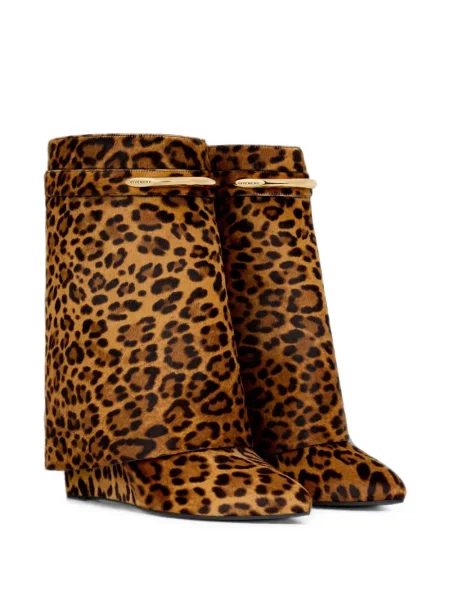 Cizme scurte Givenchy cu imagine cu model leopard maro