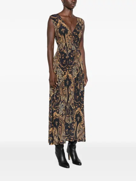 Rochie maxi Ulla Johnson cu imagine cu model paisley albastru