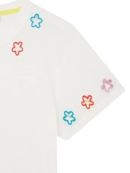 Tricou Mira Mikati cu broderie alb