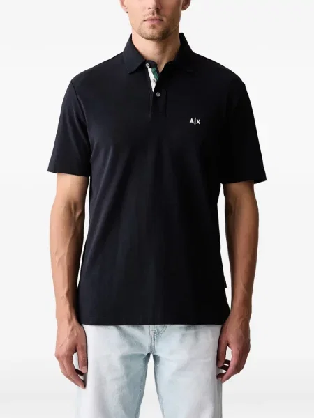 Polo Armani Exchange με κέντημα μπλε