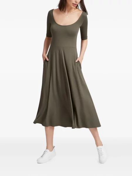 Rochie midi Marcella până la genunchi de costum verde